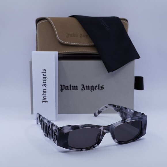 Palm Angels PERI007 ANGEL 1307 Rectangle Sunglasses - Havana/Dark Grey - Picture 1 of 11